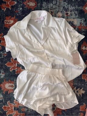 Birdy Grey Cream Satin Short Pajama Set